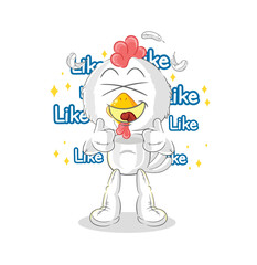 Wall Mural - chicken give lots of likes. cartoon vector