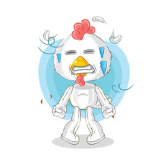 Sticker - chicken cold illustration. character vector