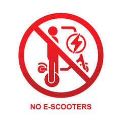 Wall Mural - No e-scooters sign isolated on white on background vector illustration.