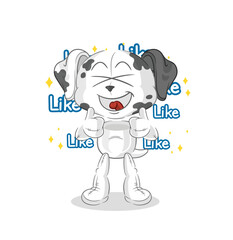 Sticker - dalmatian dog give lots of likes. cartoon vector