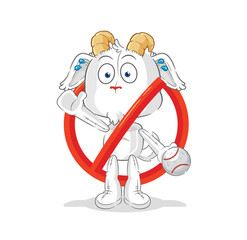 Sticker - say no to mountain goat mascot. cartoon vector