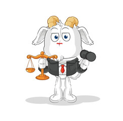 Poster - mountain goat lawyer cartoon. cartoon mascot vector