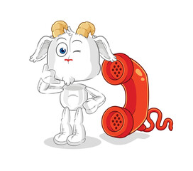 Poster - mountain goat call mascot. cartoon vector