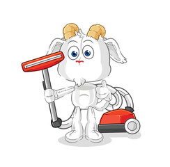 Canvas Print - mountain goat clean with a vacuum . character vector