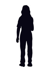 Canvas Print - woman standing silhouette style