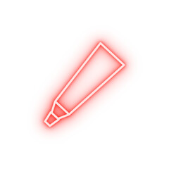 Poster - tube of toothpaste neon icon