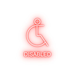 Fototapete - disabled sign line neon icon