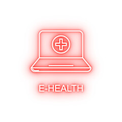 Poster - e-health line neon icon