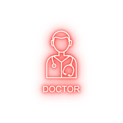 Poster - doctor line neon icon