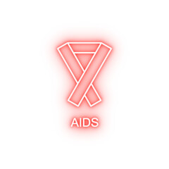 Poster - aids sign line neon icon