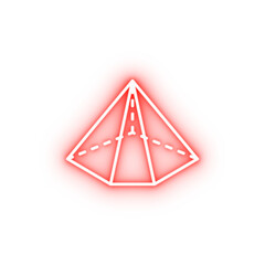 Poster - 3d triangle with dashed edges neon icon