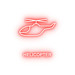 Poster - helicopter neon icon