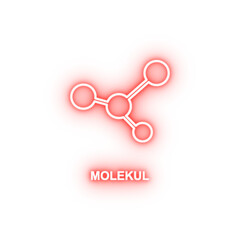 Poster - molecule neon icon