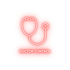 Poster - doctor control neon icon