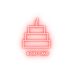 Poster - birthday cake neon icon