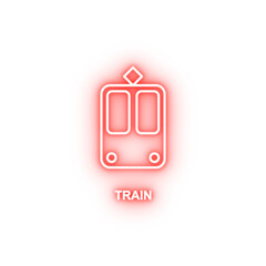 Canvas Print - train neon icon