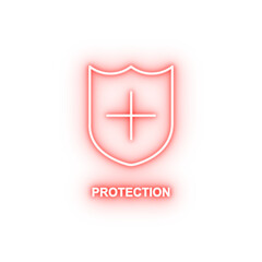 Poster - protection shield neon icon
