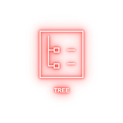 Poster - line tree neon icon
