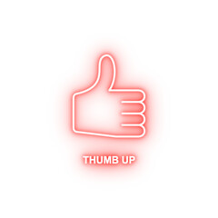 Poster - thumb up neon icon