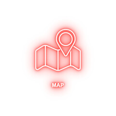 Poster - map neon icon