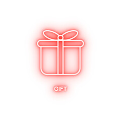 Poster - gift box neon icon