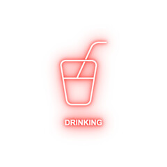 Poster - drinking neon icon