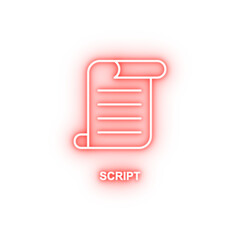 Poster - script sign neon icon