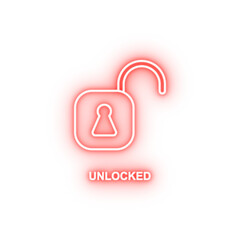 Poster - unlocked sign neon icon