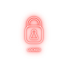 Poster - lock neon icon