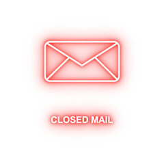 Poster - closed envelope neon icon