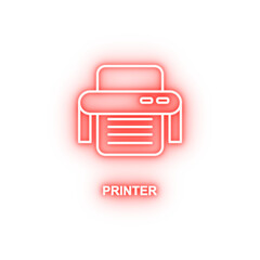 Poster - printer neon icon