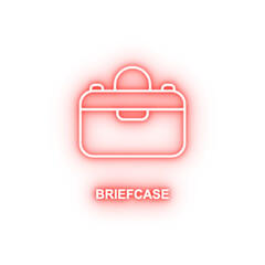 Poster - briefcase neon icon