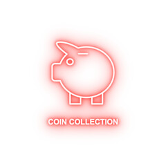 Poster - coin collection neon icon