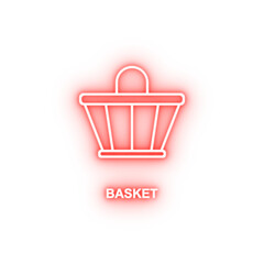 Canvas Print - basket neon icon