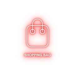 Poster - shopping bag neon icon
