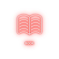Poster - opened book neon icon