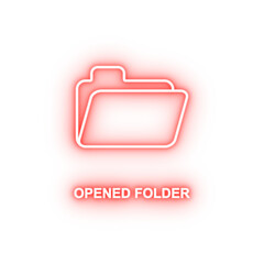 Poster - open folder neon icon