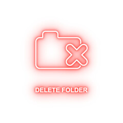 Poster - delete folder neon icon