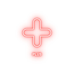 Poster - plus sign neon icon