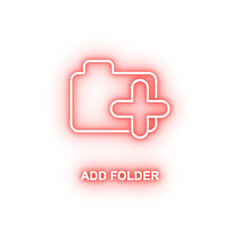 Poster - add folder neon icon