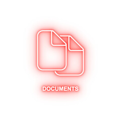 Poster - documents neon icon