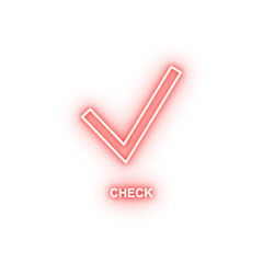 Poster - check sign neon icon
