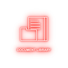 Poster - document library neon icon