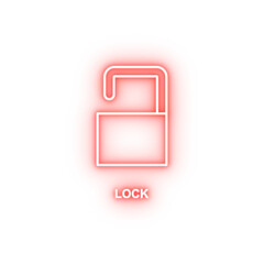 Poster - open lock neon icon