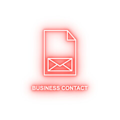 Poster - business contact neon icon