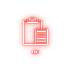 Poster - list neon icon
