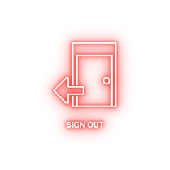 Poster - sign out sign neon icon