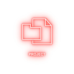 Poster - folder and list neon icon