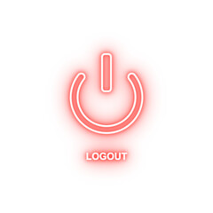 Poster - logout sign neon icon