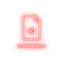 Poster - arrow in paper neon icon